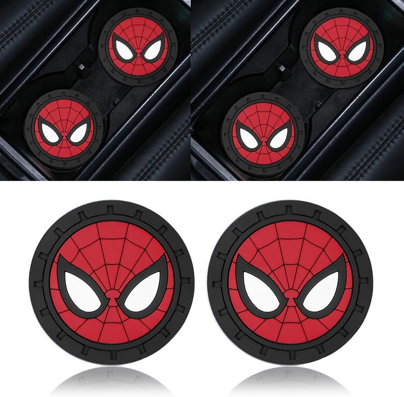 WiiFiive Spider Man Car Cup Holder Coasters for Marvel Fans, The Spider Man Car Coasters for Car Cup Holder Insert,Silicone Non-Slip Car Cup Mat,2.75'' - Image 4